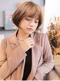 ■鎌倉/ミルクティアッシュ/艶カラー/ミニボブ/前下がり55-2