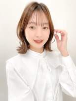 レア 表参道(L'ea) くびれヘアアプリコットオレンジ夏ヘアハイライトカラー