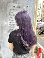バジオットエイチ(BUZZIoT h)&nbsp;【ブリーチ必須】大人グレージュ×ラベンダーの艶感ロング
