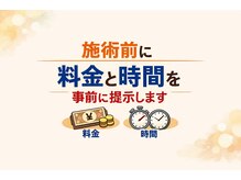 施術前の時間・料金提示