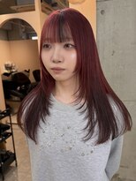 ラニヘアサロン(lani hair salon) ワインレッド×ブラック/デザインカラー/レイヤーカット/