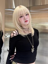 シー バイ ロンド 新宿(Sea by Lond)&nbsp;小顔×ホワイトブロンド/ピンクベージュ/イメチェン/新宿