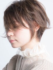 【REJOICEhair】ヌーディベージュのスウィングショート　sakuma