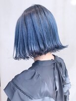 アルバム 銀座(ALBUM GINZA)&nbsp;ネイビーボブ_ミニウルフテラコッタくすみブルー_ba334311