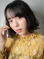 カバーヘア ブリス 北浦和(COVER HAIR bliss) 黒髪アッシュブラック外ハネボブパーマw北浦和20代30代40代