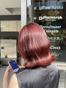 ルフレ 新宿本店2nd(Reflet) ブリーチなしピンクカラー