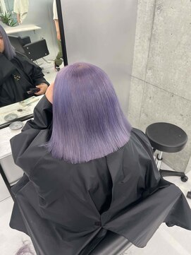 ワンズミラー 立川(ONE'S MIRROR) 黒髪/前髪パーマ/グレーベージュ/レイヤーロング/ダブルカラー