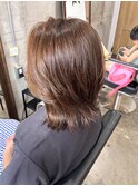 マッシュショート/アッシュカラー/シースルバング/大人ボブ