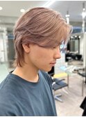 メンズブリーチカラーミルクティーベージュピンクベージュカラー
