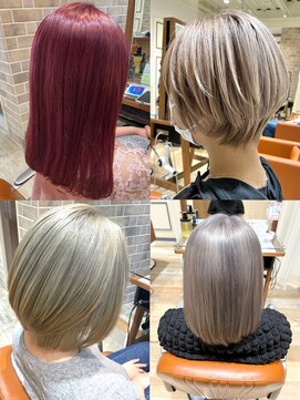 ネオリーブエム(Neolive em;) 夏におすすめ！ブリーチありダブルカラー　ホワイトグレージュ