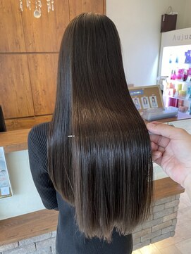 ハピネス クローバー 八木店(Happiness CLOVER) 白髪ぼかし 髪質改善 縮毛矯正 ストレート40代艶髪ロングヘア