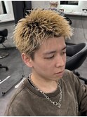 スパイキーショート/ブロンド/ブリーチカラー/抜きっぱなし