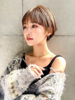 ギークス(GEEKS) 【GEEKS渋谷】耳かけショートボブ/ココアブラウン/冬カラー/小顔