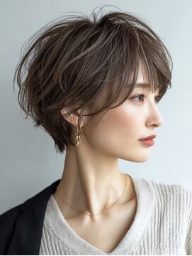 ハーツ(Heart's) ミセスショート×白髪ぼかしカラー３０代４０代５０代６０代