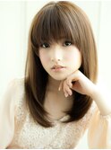 ネイビーブルージュセミロング