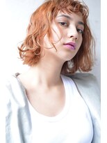 ロイジー(roijir) 無造作ミディアムxルーズカールxアプリコットアッシュ