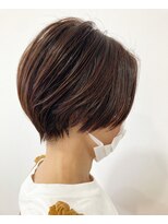 ヘッズ 本八幡店(HEADS)&nbsp;大人ショート　テラコッタ　くすみブルー　縮毛矯正