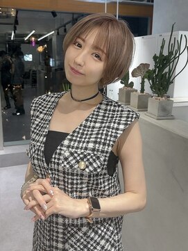 ファイブバイジエクト 堀江(FIVE by The Ect) 大人可愛いショート×似合わせカット×ミルクティーベージュ4