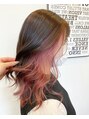 アグ ヘアー ハイク 佐久3号店(Agu hair hike) インナーカラー × 薄ピンク ◎