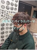 波巻きスパイラルパーマ×Vマッシュ