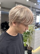 ミルクティーベージュダブルカラー韓国風マッシュホワイト
