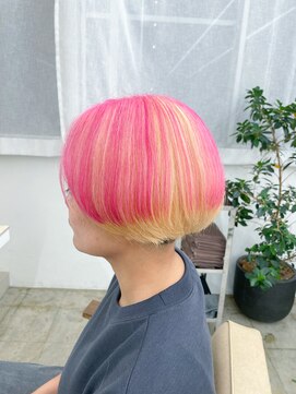 ニュート(Neut ) アンブレラカラーピンク/ブリーチ抜きっぱなしデザインカラー