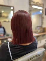 ベレッタ 枚方店(veretta.)&nbsp;ブリーチ無しでもピンク系に/切りっぱなしボブ/パツっとボブ
