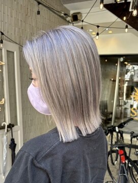 ヘアプレイスソル (HAIR PLACE SoL) 切りっぱなしボブ/ツーカラー/ダークブラウン/ベージュ