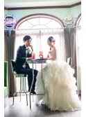 すっごくいい笑顔の新郎新婦さんでした！ウェディング写真撮影！