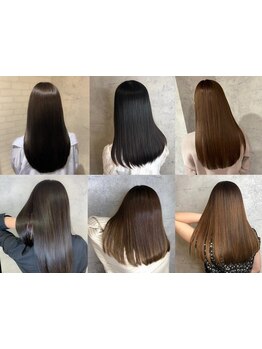酸熱ストレートでブリーチなどでダメージを受けた髪も髪質改善!潤い溢れるストレートに♪[新宿/新宿駅]