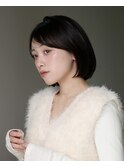20代30代40代大人可愛い簡単内巻きボブ×透明感暗髪