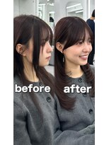 アマトウキョウ アユンチェ(AMA TOKYO×AYUNCHE) 前髪顔まわり韓国ヘアレイヤーカットサイドバンク2wayバンク韓国