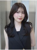 14011黒髪くびれヘア髪質改善レイヤーカット韓国風巻きワンホン