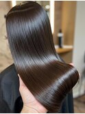 ダークブラウンカラー 美髪 髪質改善 ストレート ロング 透明感