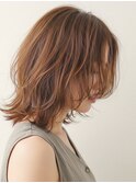 外ハネゆるウェーブボブ