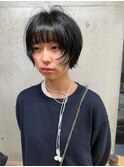 斜めバング/グレージュカラー/デザインカラー/シルキーベージュ