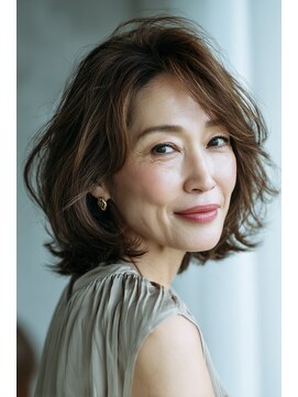 ブロッサム 上尾店(Blossom) 白髪染めハイライト×ひし形シルエット◎30代40代小顔くびれ