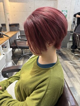 ルフレ 新宿歌舞伎町店(Reflet) ケアブリーチ/ダブルカラー/カット/カシスレッド