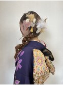 成人式ヘアセット編み下ろし