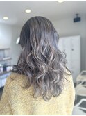 バレイヤージュ風ハイライト
