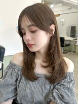 ポーチバイハニー オモテサンドウ(PORCH by HONEY omotesando)&nbsp;ミディアムレイヤーベージュ顔まわりカット3