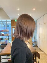 ブロッサム 熊谷店(Blossom) ボブベージュデザインカラー外ハネ熊谷ブリーチ