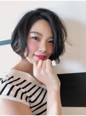 ショートボブ/アップバンク/ノームコア/うる艶髪