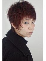 ポンテ 福岡西店(ponte)&nbsp;束感ショート×ルビーレッドカラー