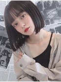 切りっぱなしボブ/ダークグレージュ/結べるボブ