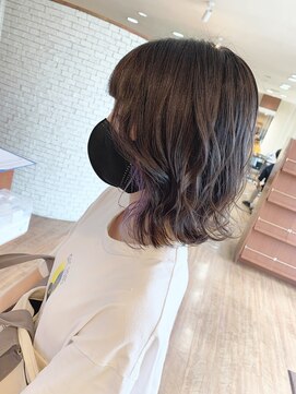 if アッシュベージュ×ホワイトパープル×イヤリングカラー