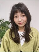 顔まわりレイヤーパーマ風
