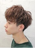 波巻きスパイラルツイストスパイラルパーママッシュメンズヘア