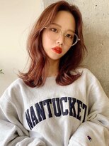 ミリ(mm)&nbsp;レイヤーカット ピンクベージュ カラー 韓国 髪質改善 前髪 仙台