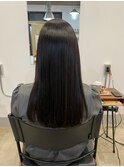大人可愛い透明感立体感ダークグレージュエアストレート冬カラー